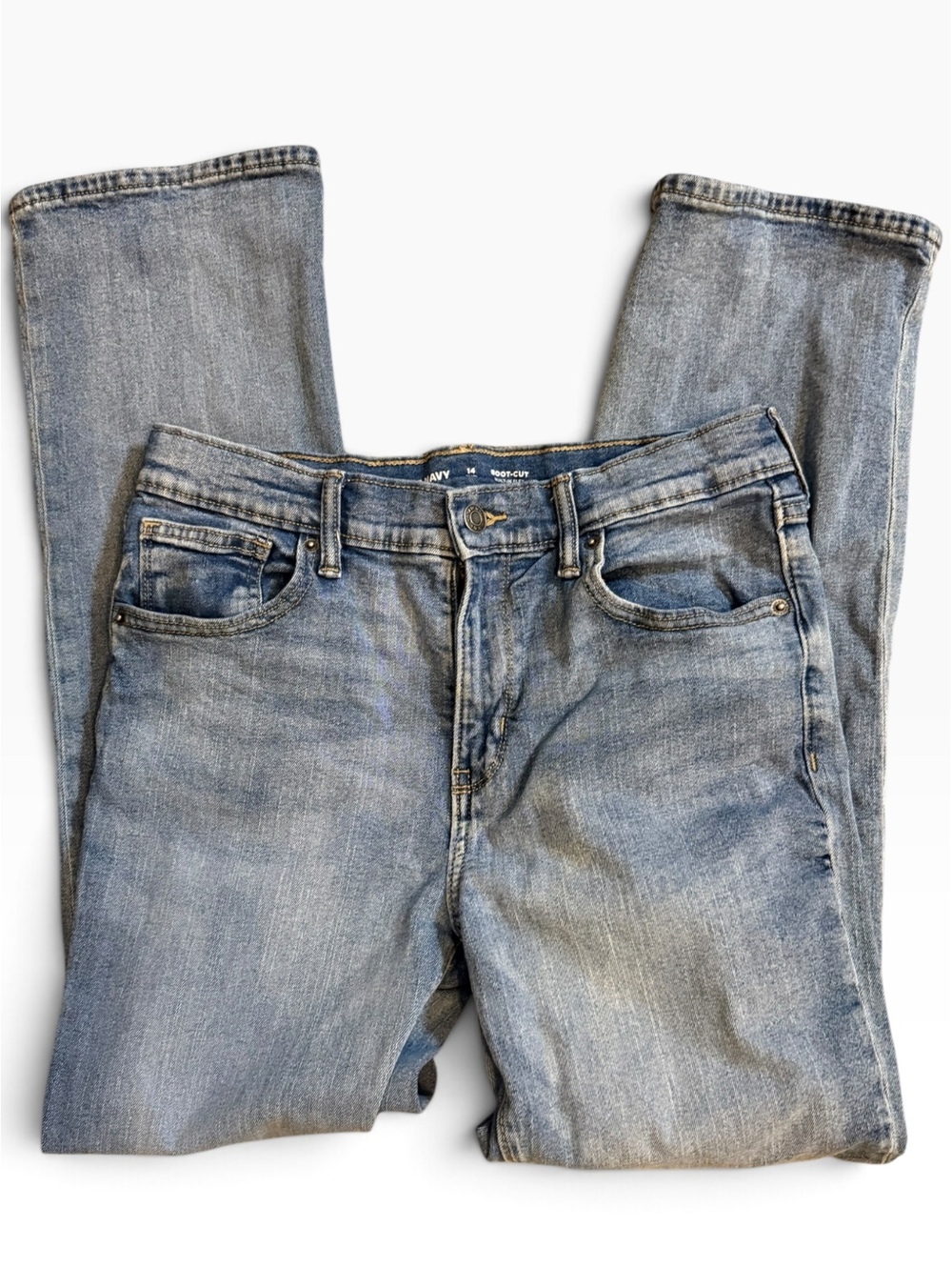 Old Navy boy’s Bootcut Jeans Size 14 Light Blue Denim